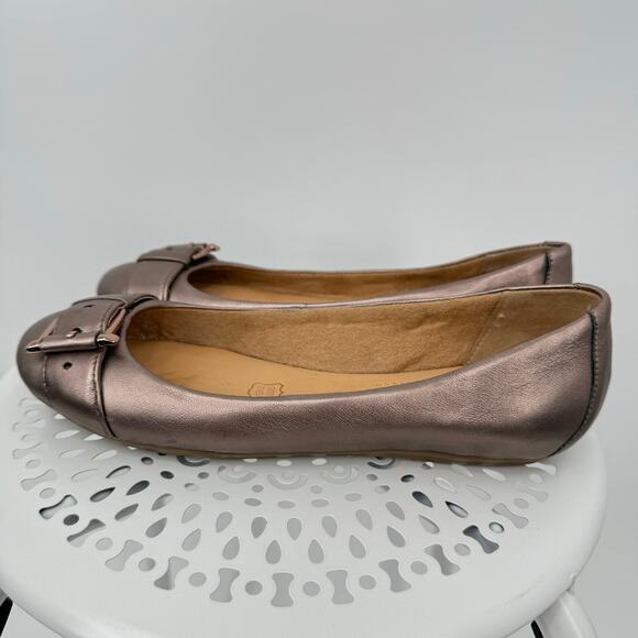 Naturalizer Bayberry ballet flats shoes rose gold leather buckle slip on size 7 - Picture 3 of 9